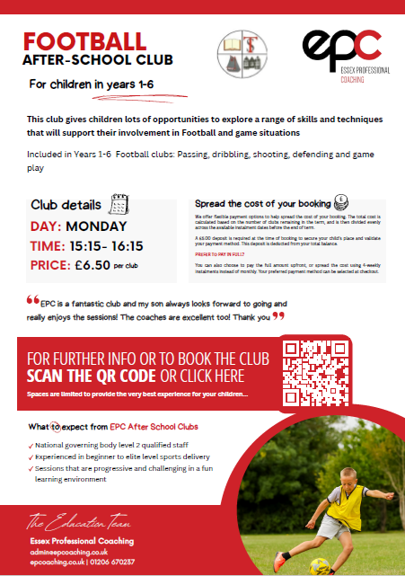 Years 1 to 6 Summer Term Football Club